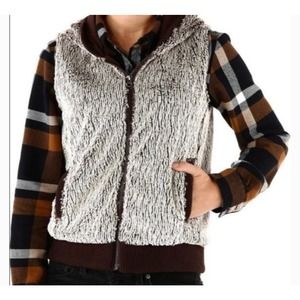 Patagonia Conejo Fleece Vest Brown Women's Full Zip Hooded XL